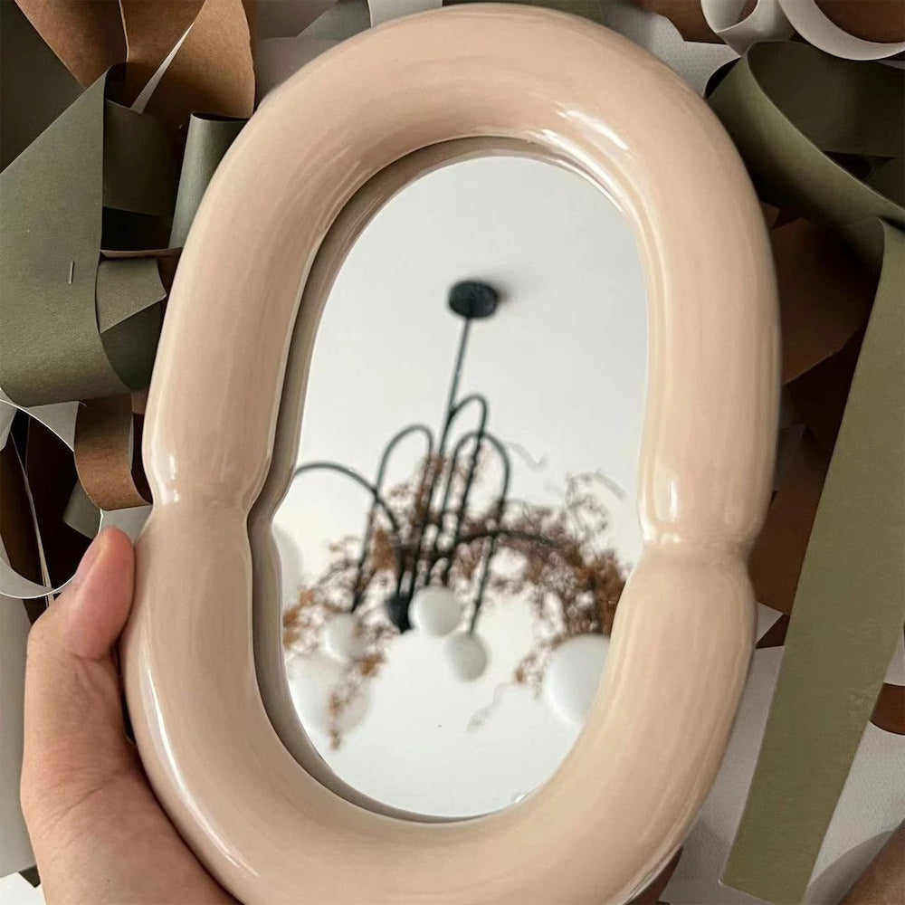 Girl Ceramic Makeup Mirror